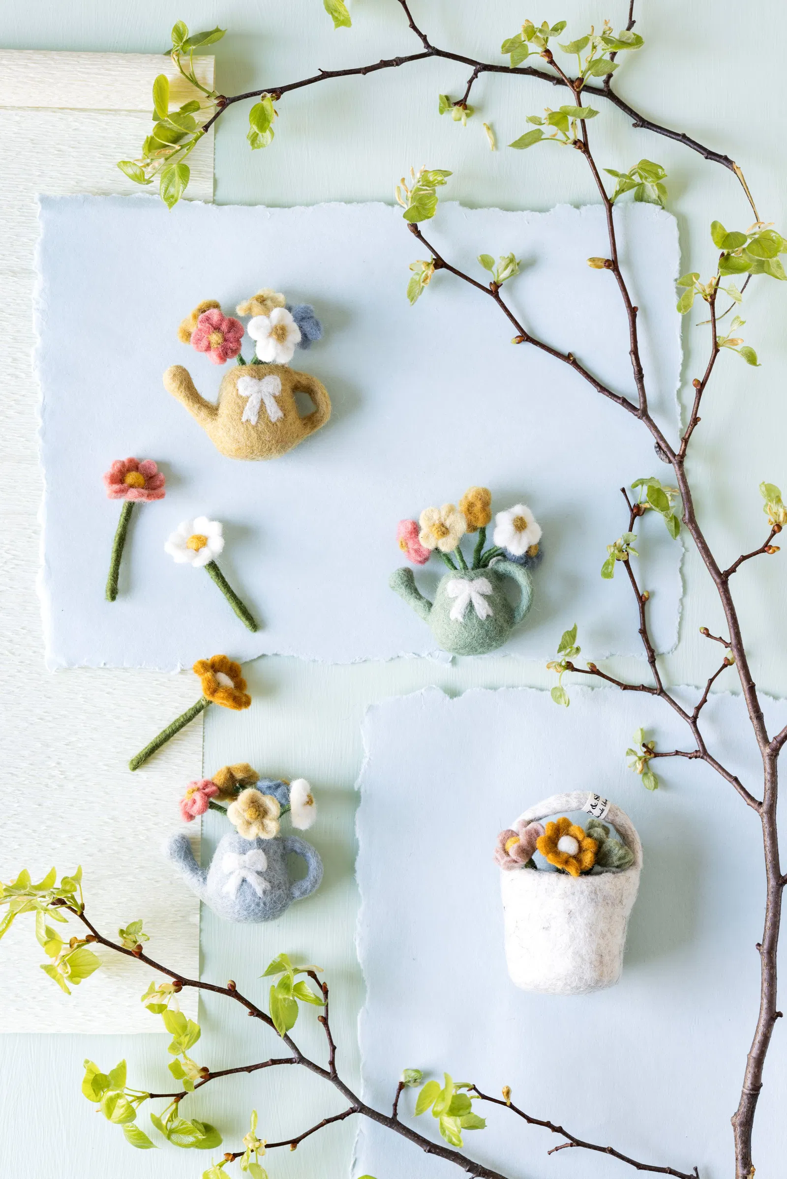 Gry & Sif Filzblumen „Gießkanne mit Blumen“ H7cm