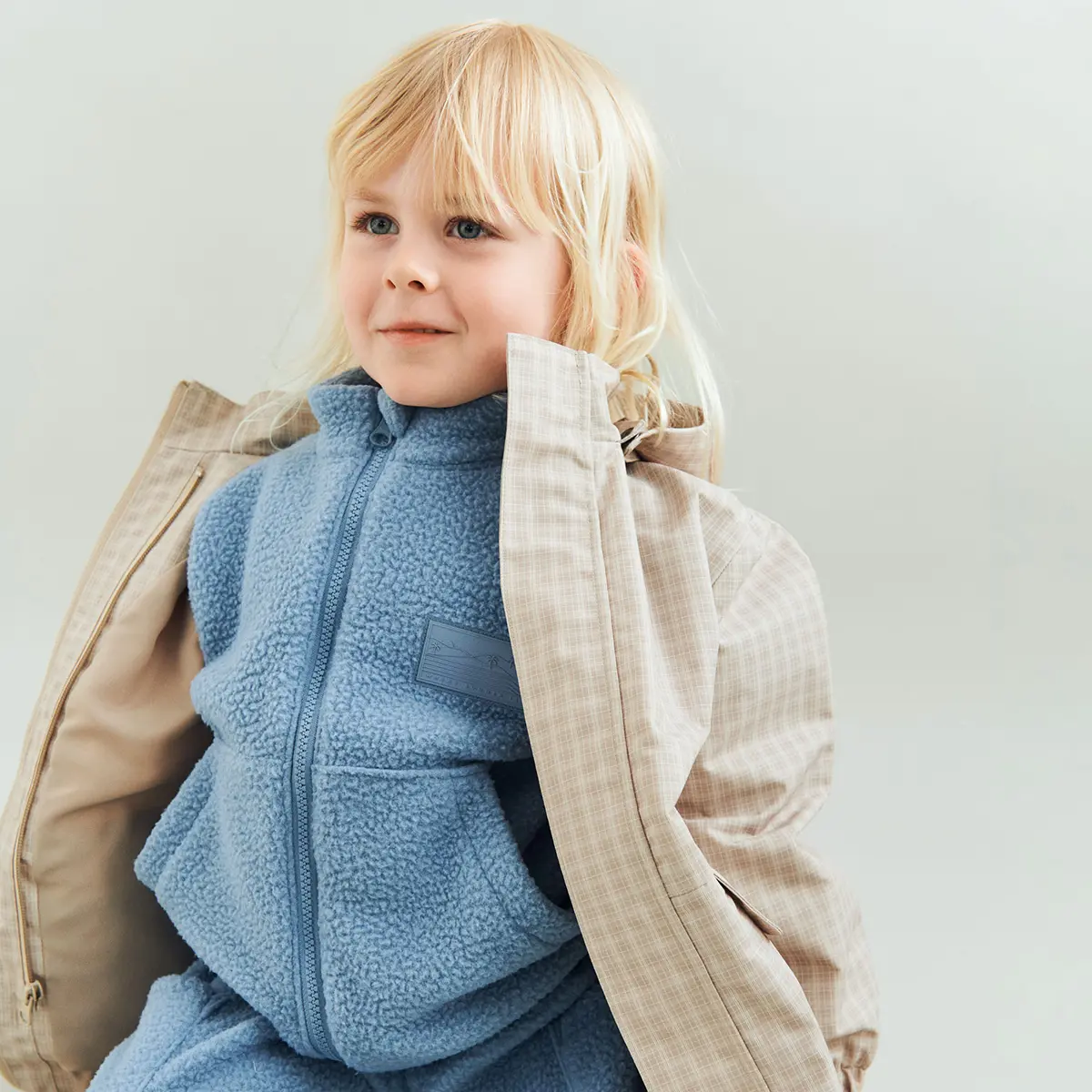 Wheat Fleece Kinderjacke Helge „Faded Denim“