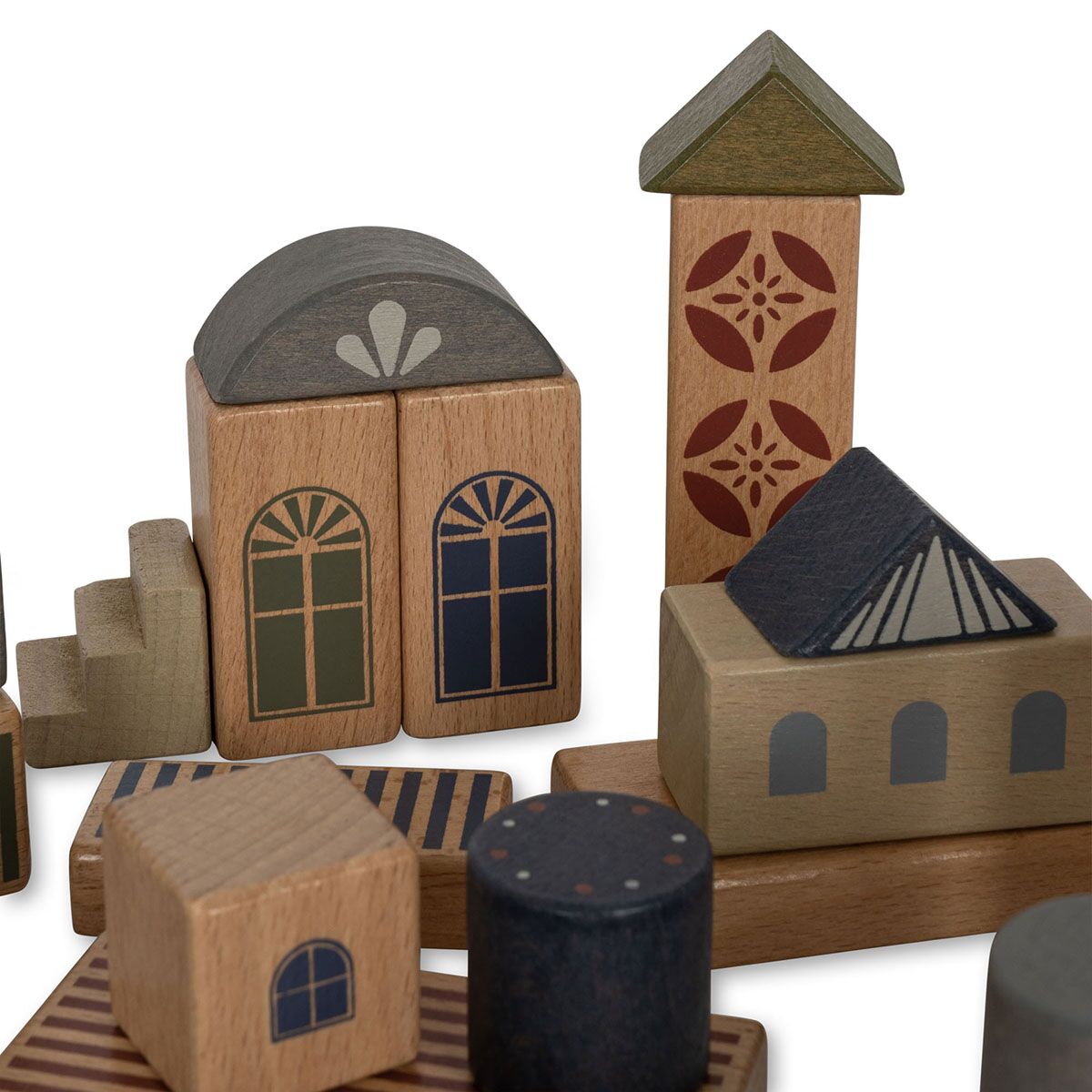 Konges Sløjd Holzbauklötze-Spielset „Stadt“, FSC®-zertifiziert, 34-teilig – Bild 6