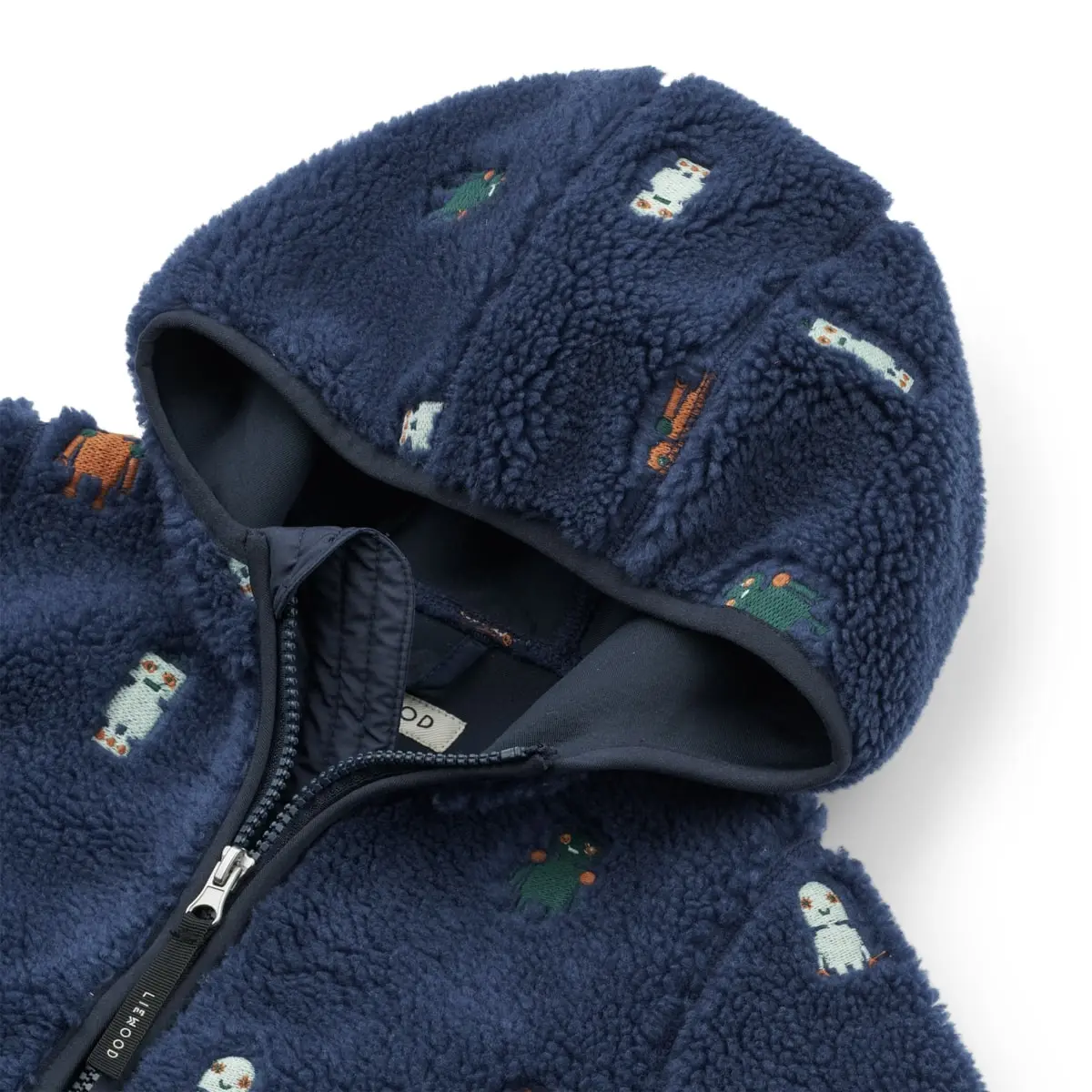 Liewood Mara Sherpa Jacke mit Kapuze „Robots / Indigo blue“