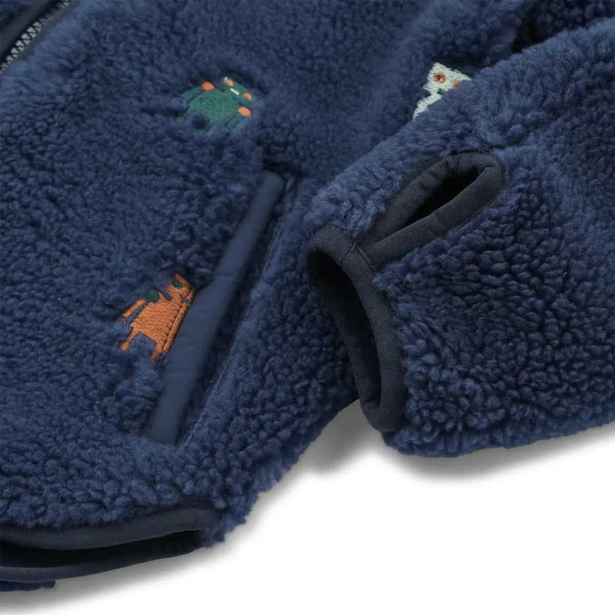 Liewood Mara Sherpa Jacke mit Kapuze „Robots / Indigo blue“