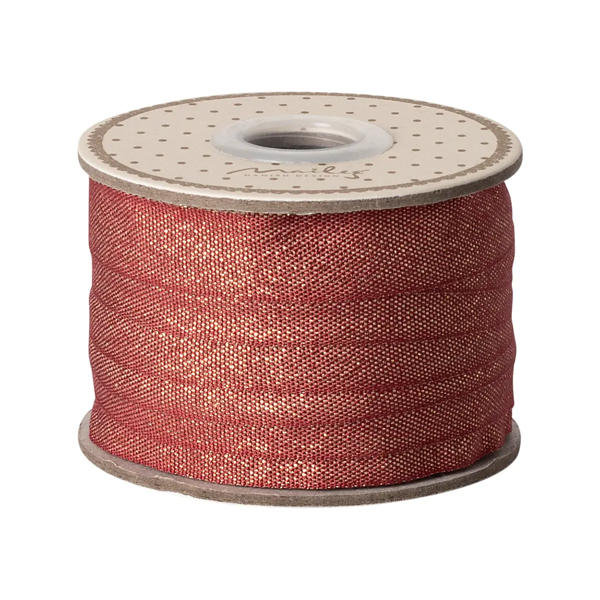 Maileg Geschenkband „Rot : Gold“ 10m x 1,3cm 01