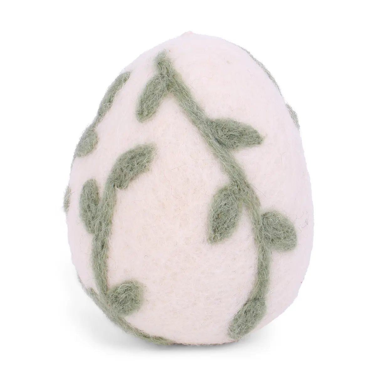 Gry & Sif Filz-Osterei „Big Egg / Leaves / Green“ H9cm