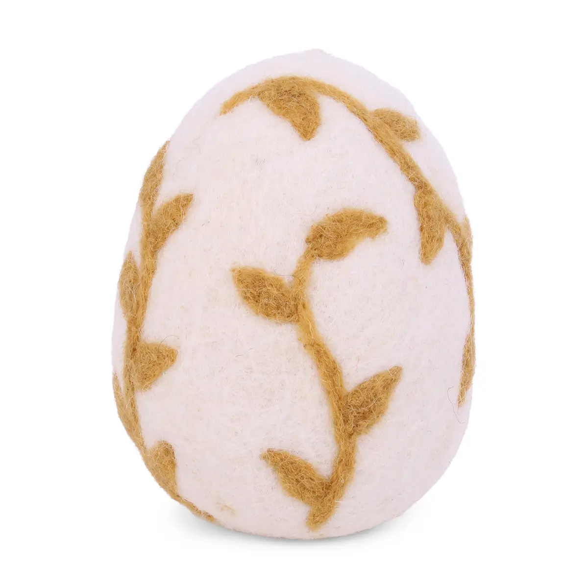 Gry & Sif Filz-Osterei „Big Egg / Leaves / Ochre“ H9cm
