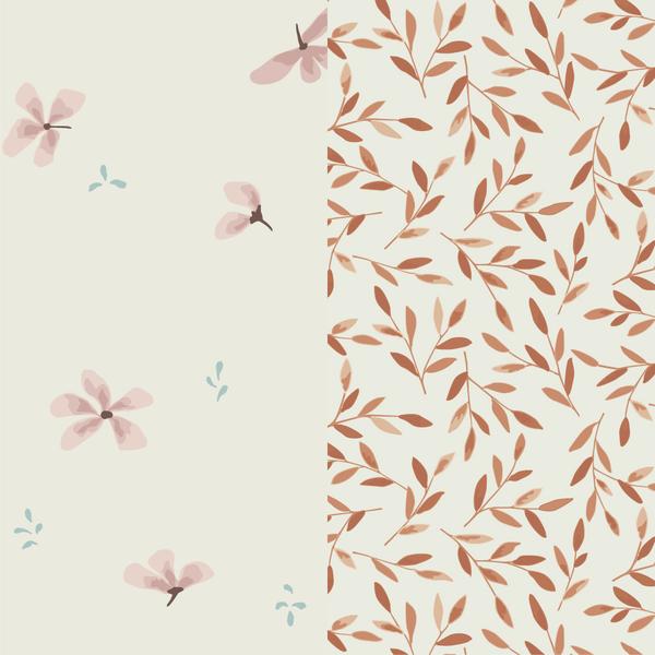 Cam Cam Musselin Waschlappen „Mix Windlflower Cream : Caramel Leaves“ 02