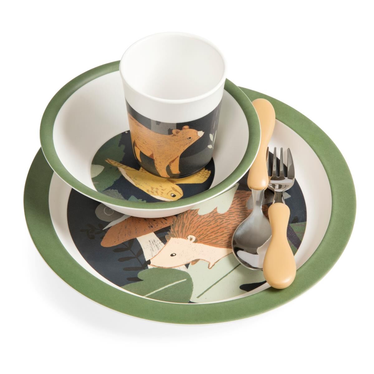 Sebra Melamin Geschirr-Set, 5-teilig, Nightfall „midnight green“