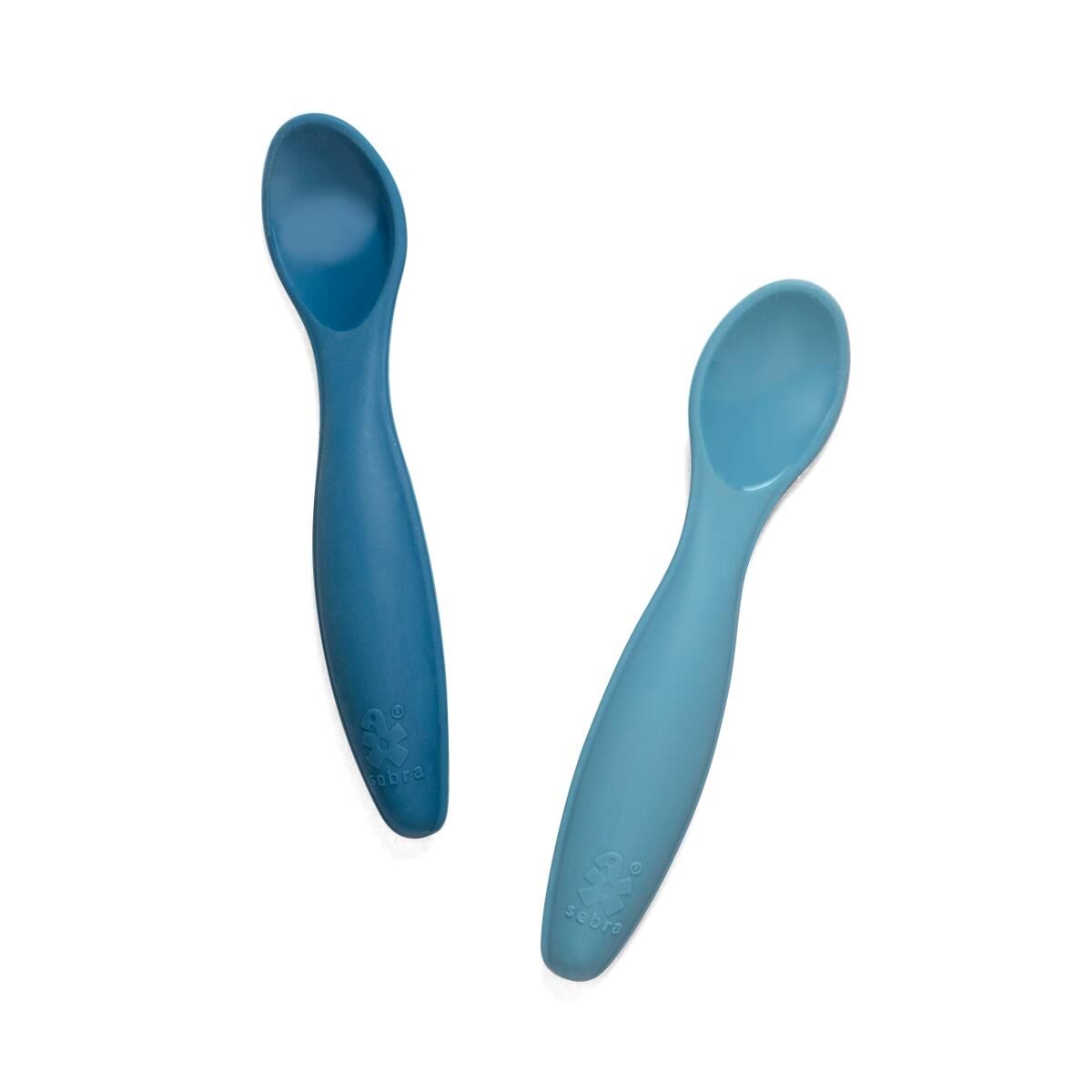 Sebra Silikon Kinderlöffel-Set, vintage blue, 2er-Set 01