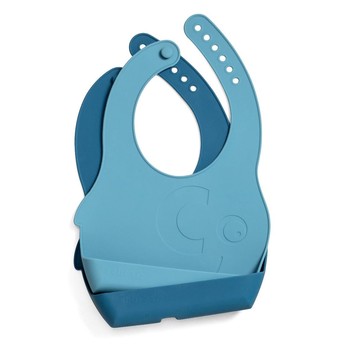 Sebra Silikon Lätzchen-Set, Fanto, vintage blue 01