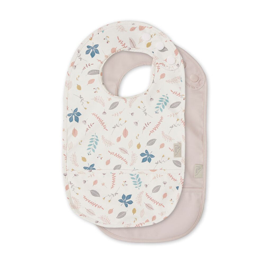 Cam Cam Lätzchen mit Auffangtasche „ Pressed Leaves Rose : Dusty Rose“, L36cm