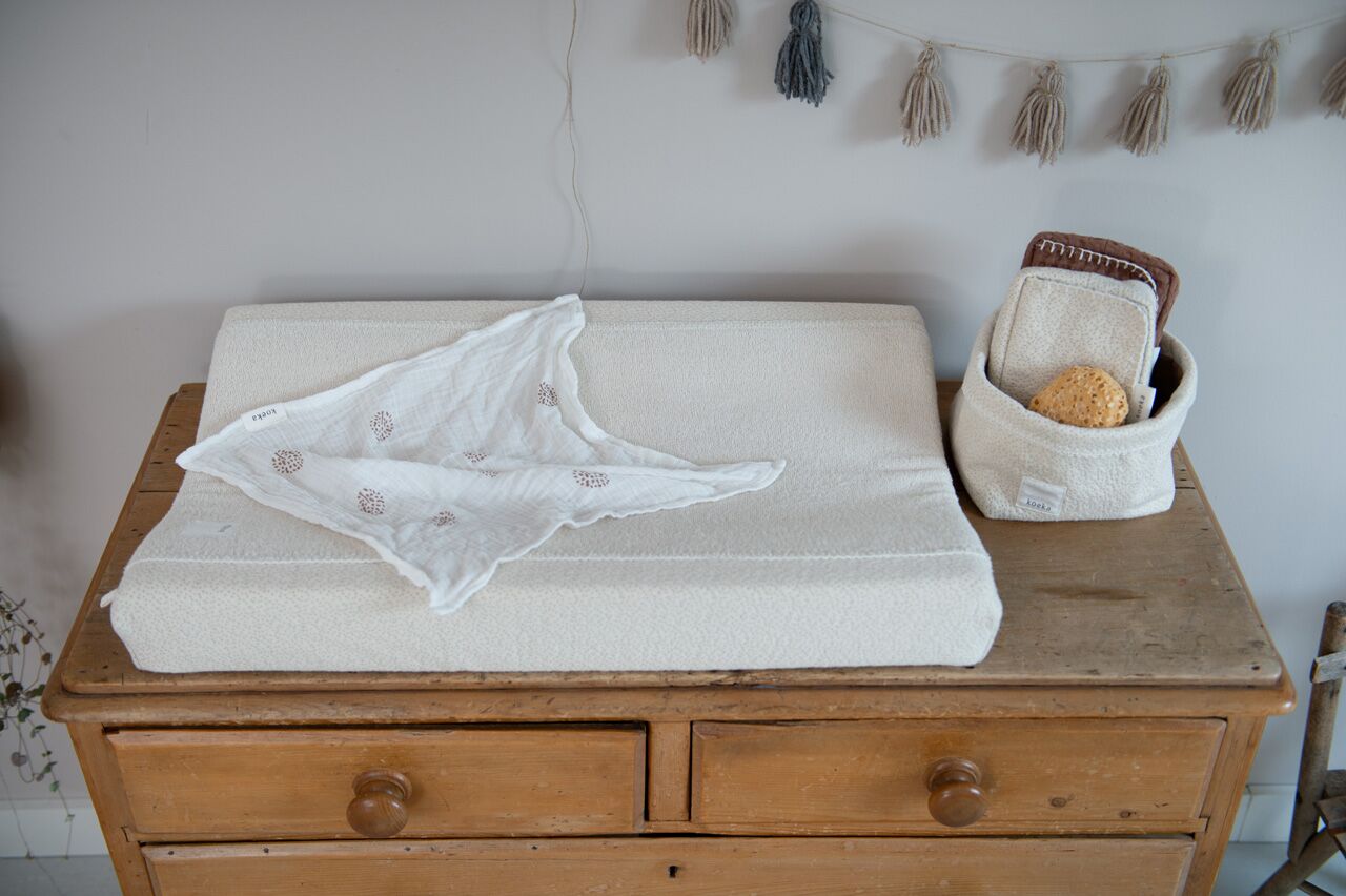koeka Musselin-Set Wonder „warm white“, Wickeltuch + Spucktuch, 2er-Set 09