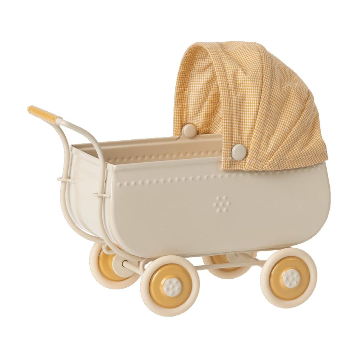 Maileg Vintage-Puppenwagen „Yellow“ Micro, 15x10cm 01