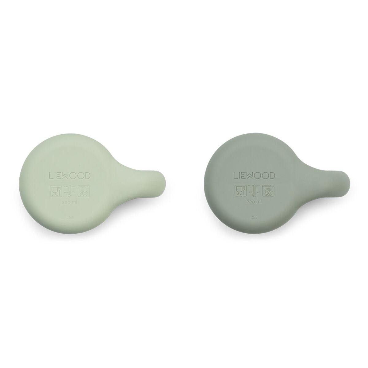 Liewood Kylie Silikon Kinderbecher-Set „Dusty mint / faune green mix“, 2er-Set – Bild 2