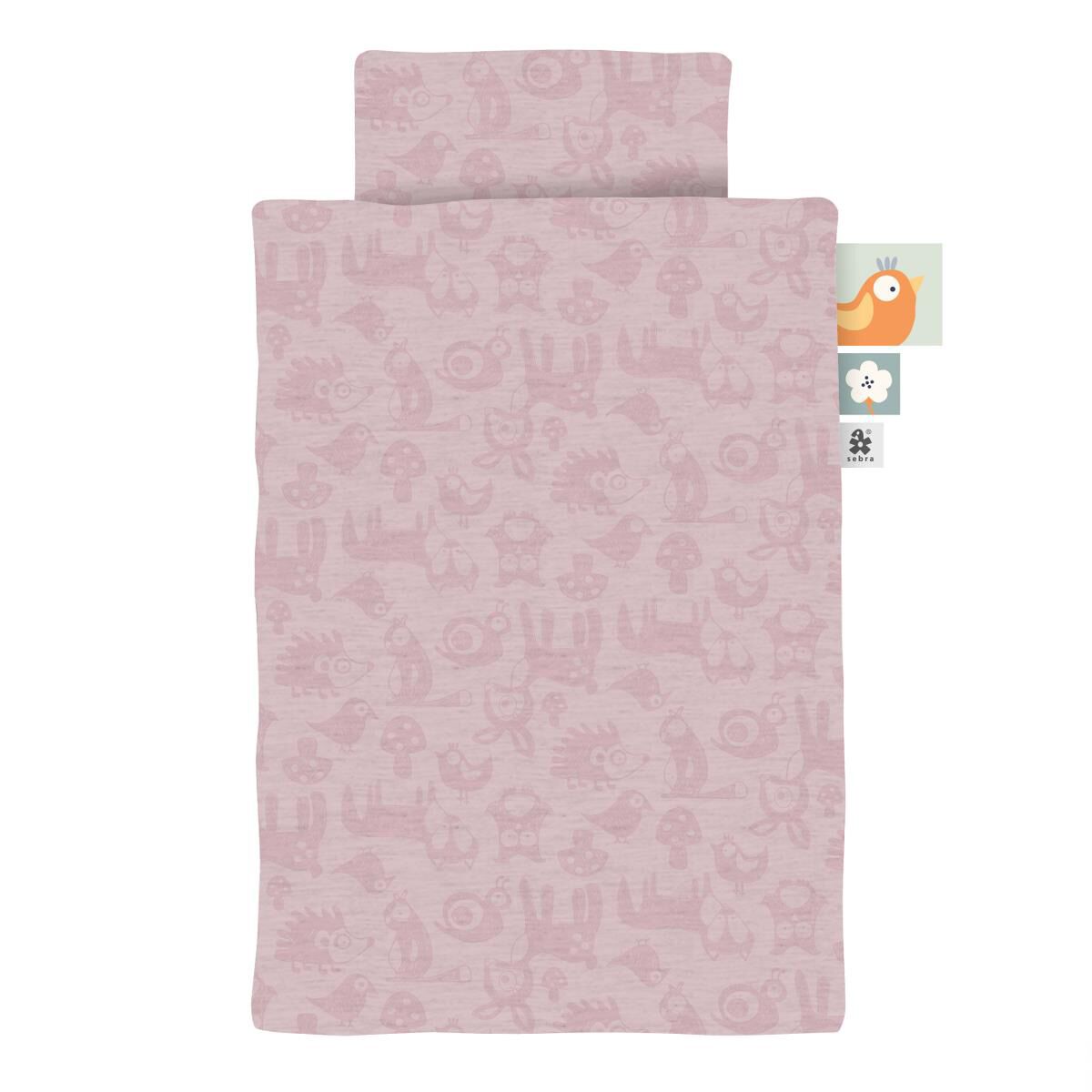 Sebra Baby-Bettwäsche Forest „blossom pink“, 100x70cm : 45x40cm