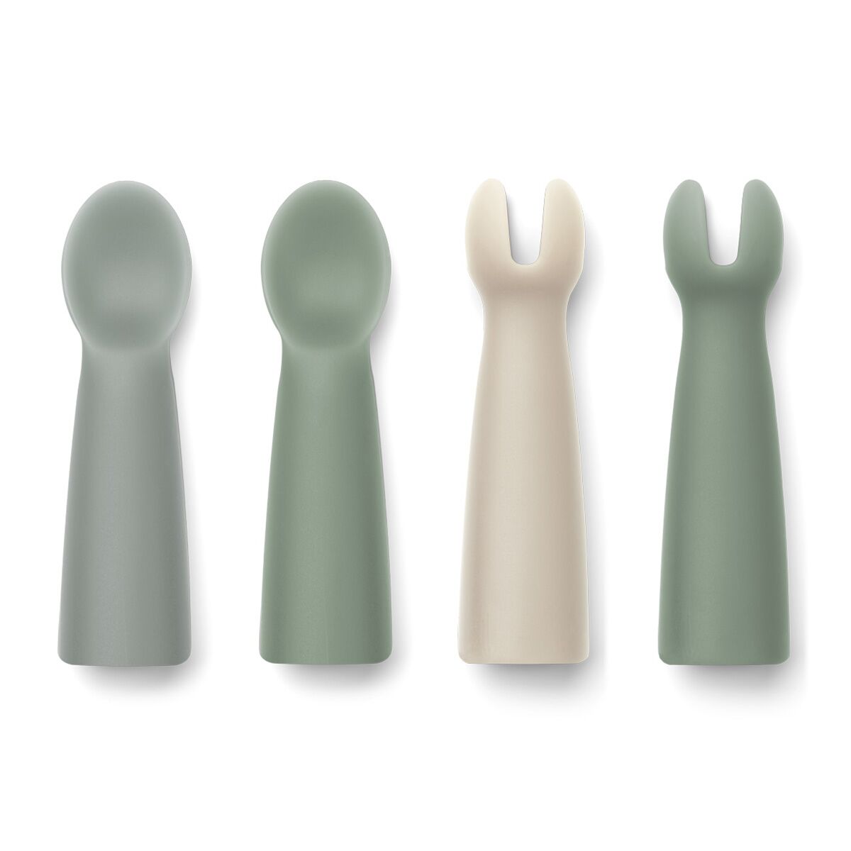Liewood Terra Babybesteck-Set „Dove blue multi mix“, 4-Pack, Silikon 1