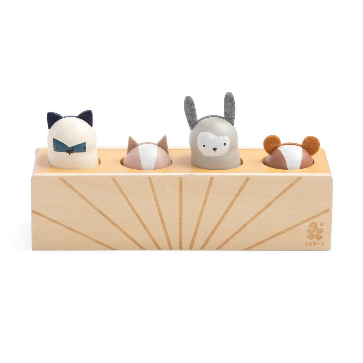 Sebra Pop-up Aktivitätsspielzeug aus Holz „Woodland“ 01