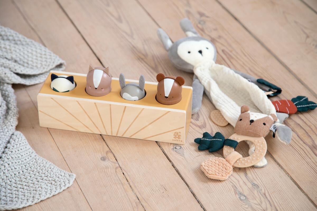 DELISTED Sebra Pop-up Aktivitätsspielzeug aus Holz „Woodland“ – Bild 4