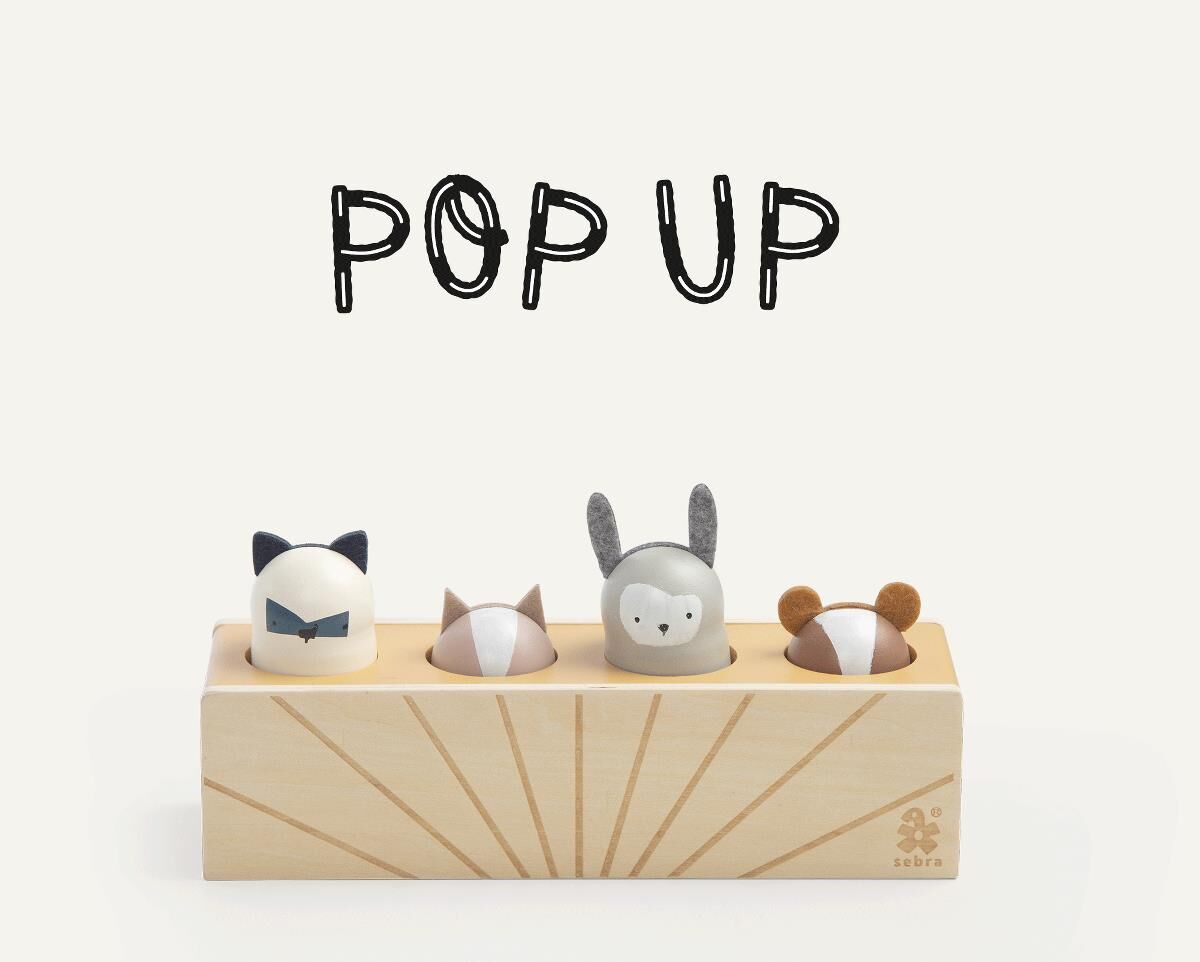 DELISTED Sebra Pop-up Aktivitätsspielzeug aus Holz „Woodland“ – Bild 3