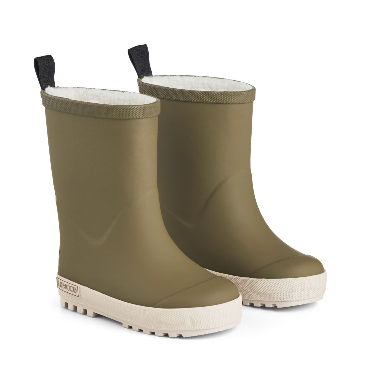 Liewood Mason Thermo-Regenstiefel „Khaki / Sand mix“, Teddyfutter, Gr. 22