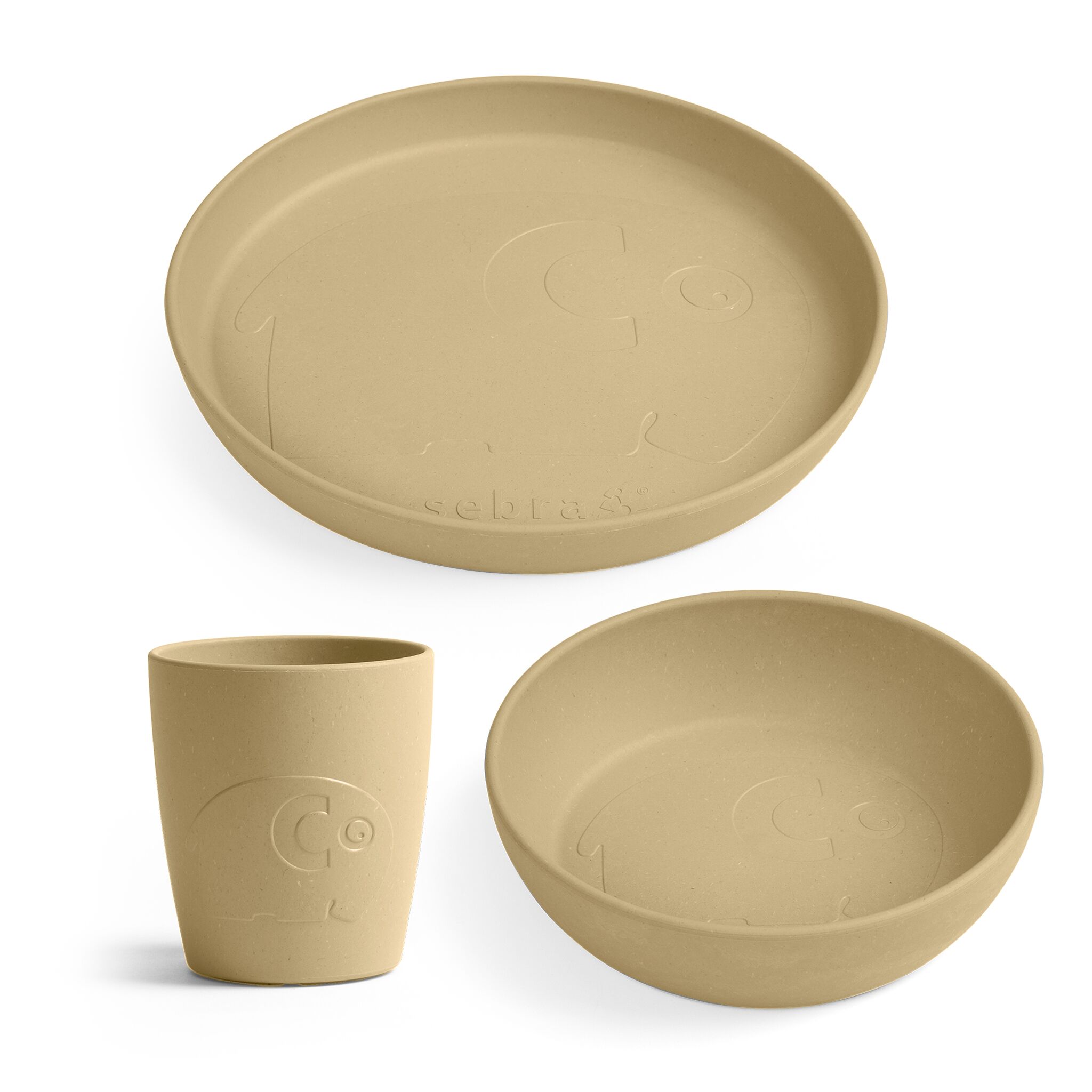 Sebra MUMS, Geschirr-Set „wheat yellow“, Biokunststoff