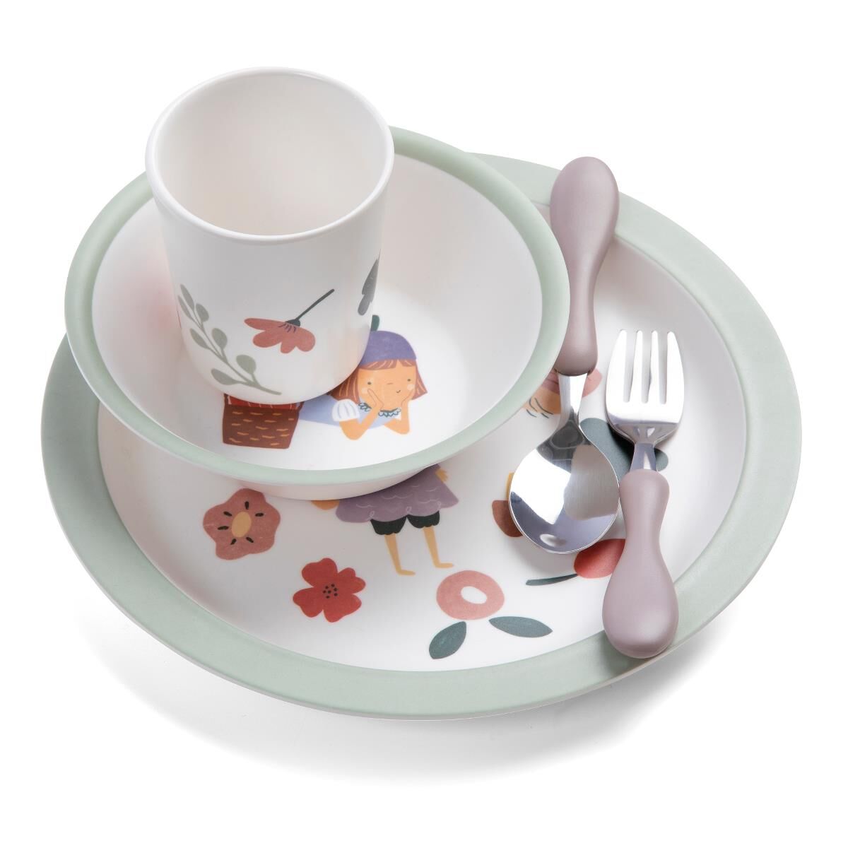 DELISTED Sebra Melamin Geschirr-Set „Pixie Land“, 5-teilig