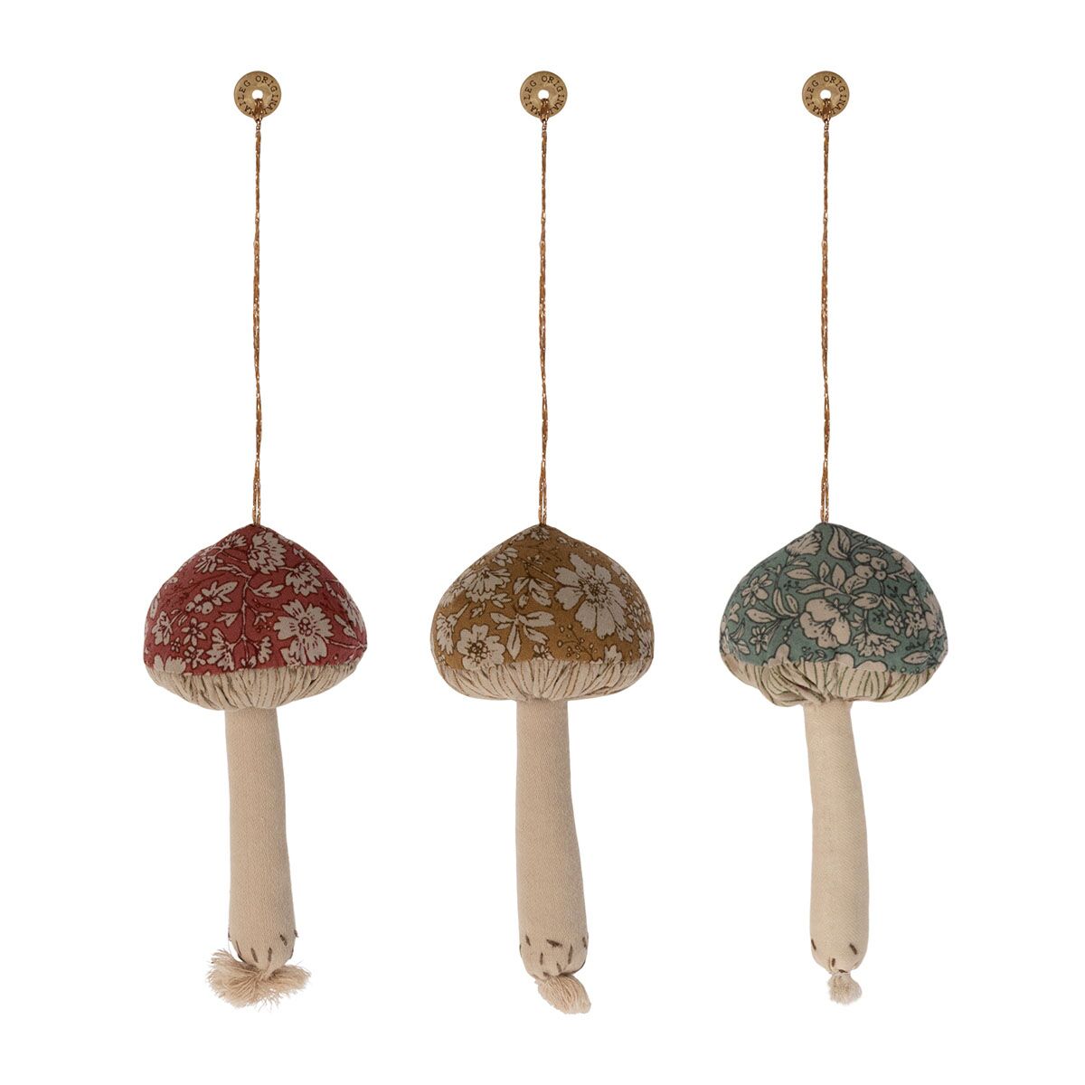 Maileg Weihnachtsbaumschmuck 3er-Set Stoffpilze „Blüte“, H12cm