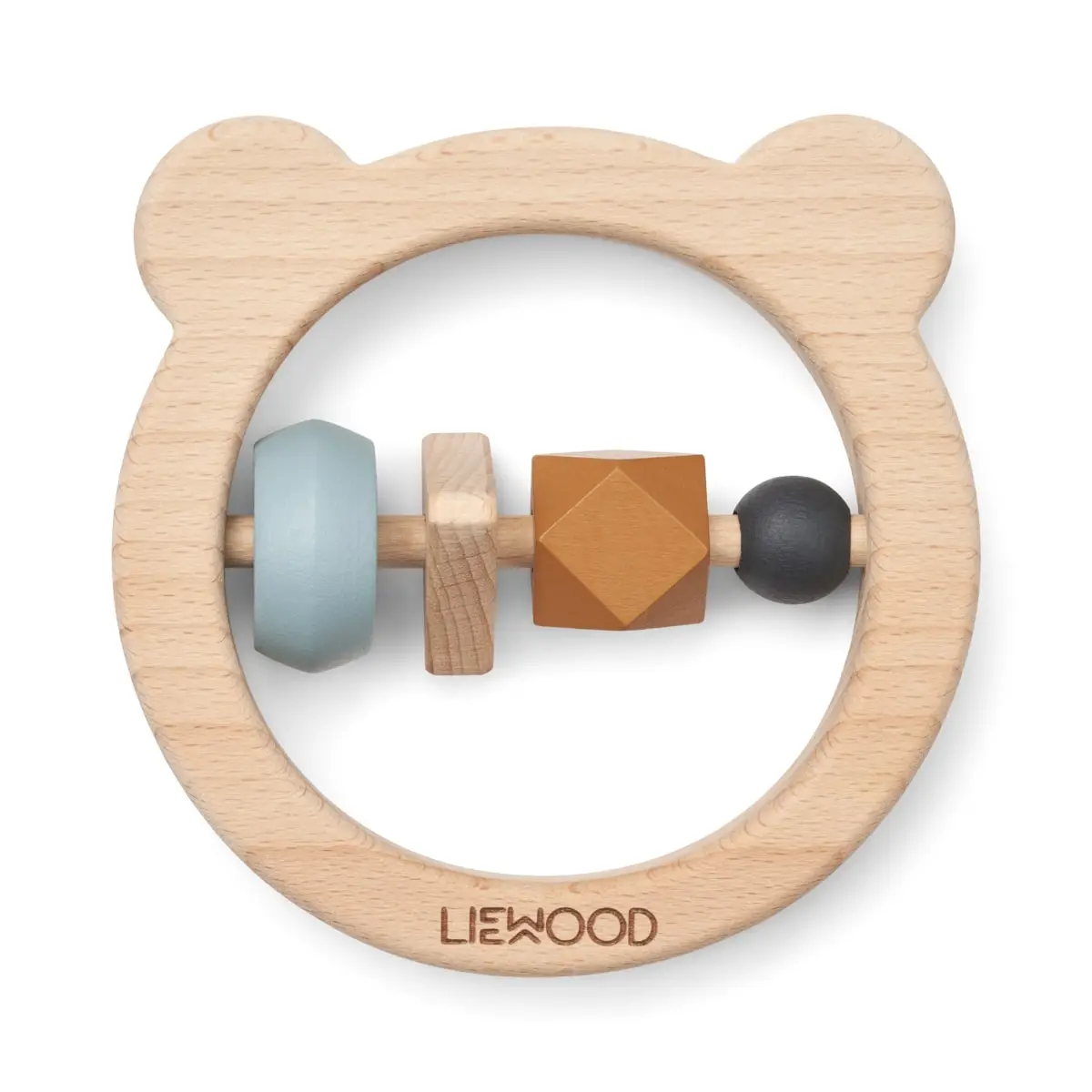 Liewood Avada Wooden Rattle, Sea blue mix