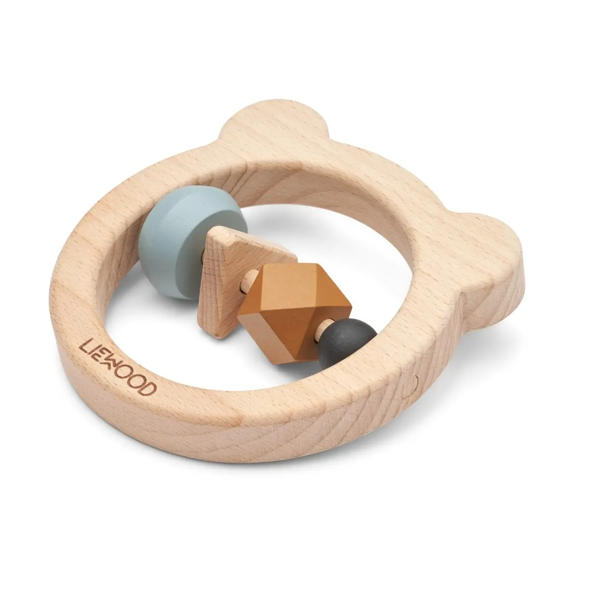 Liewood Avada Wooden Rattle, Sea blue mix