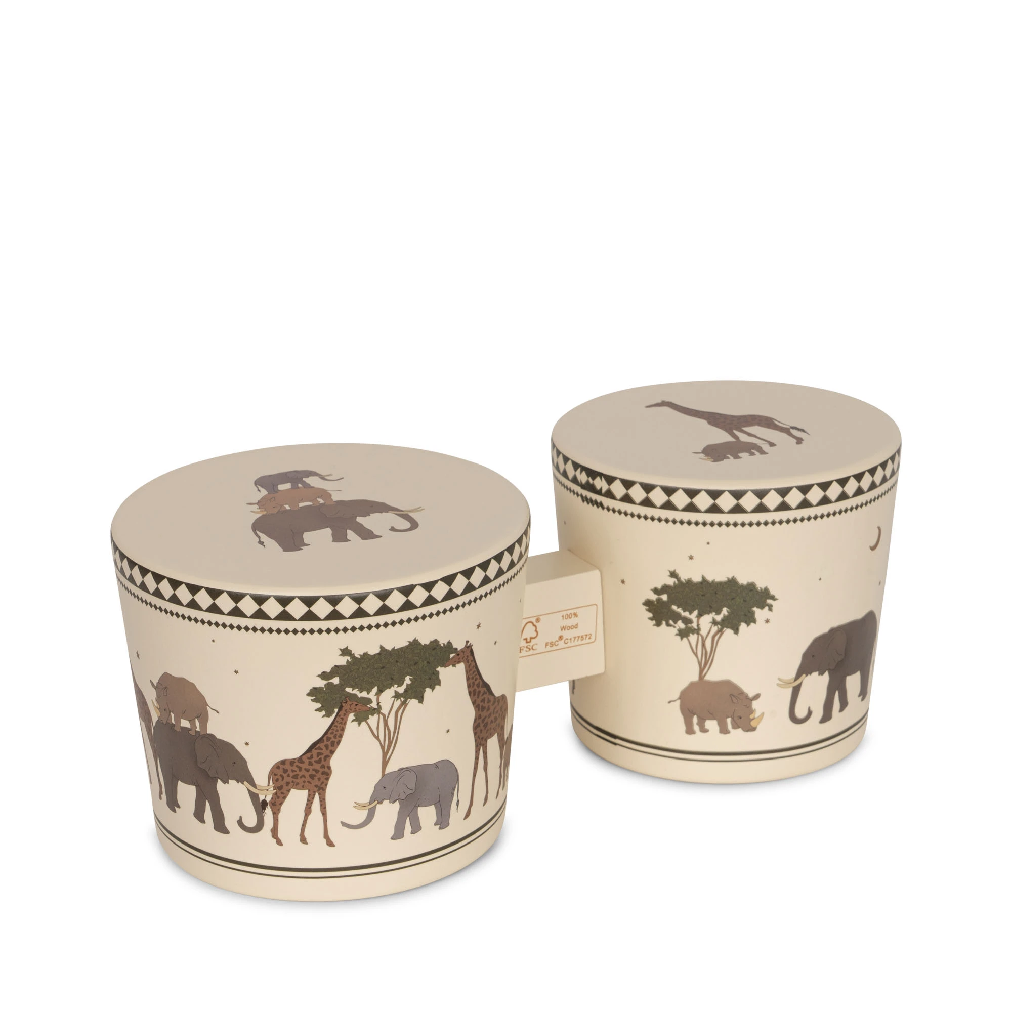 Konges Sløjd Bongo-Trommel „Safari“, FSC®-Holz, ø26cm