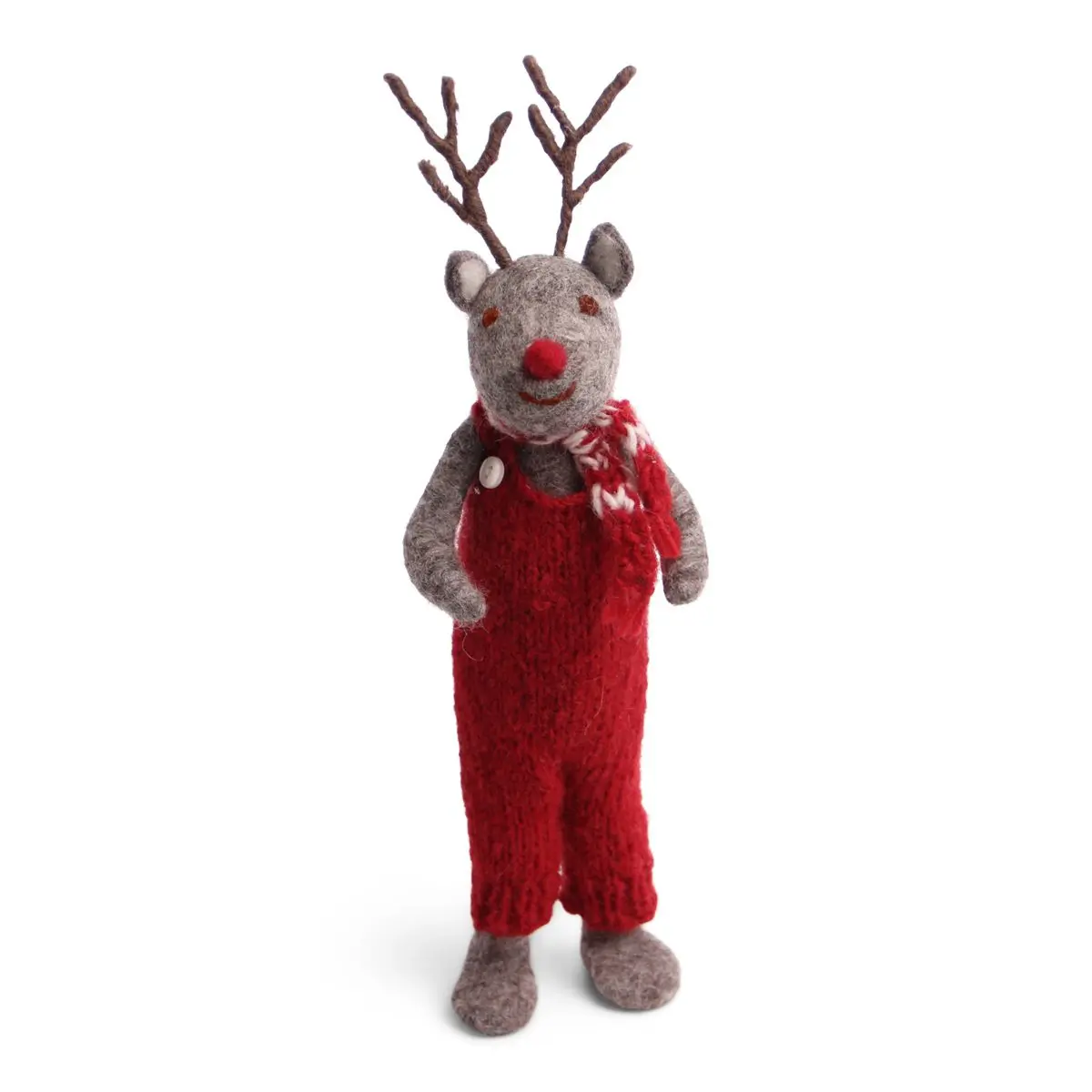 Gry & Sif Rentier „grau / Rudolf mit roter Nase“ 27cm