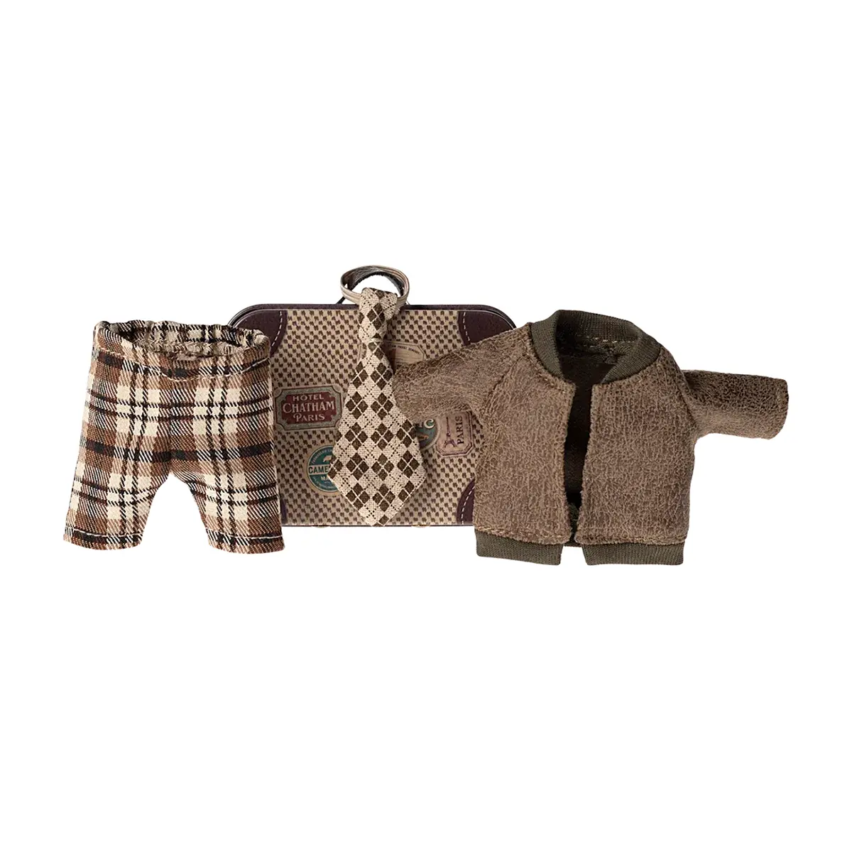 Maileg Puppenkleidungs-Set für Opa Maus – Sakko, Hose und Krawatte im Koffer