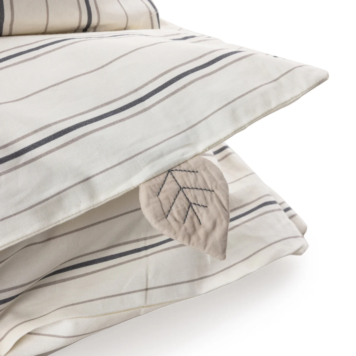 Sebra Junior-Bettwäsche „Cream stripe“, Perkal, 140x100cm / 45x40cm