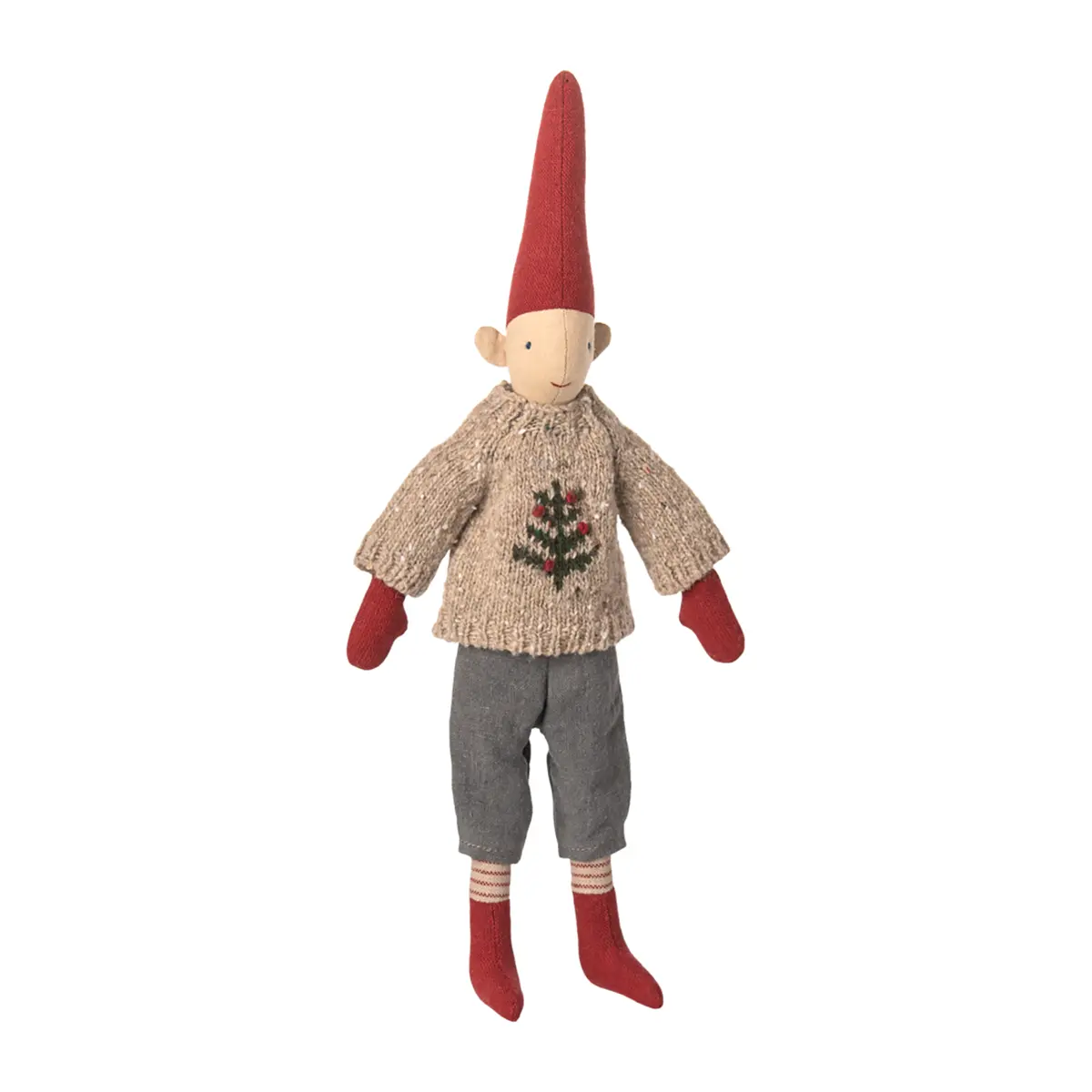 Maileg Pixy, Gr. 2 - Weihnachtswichtel Jungen - Strickpullover H31cm