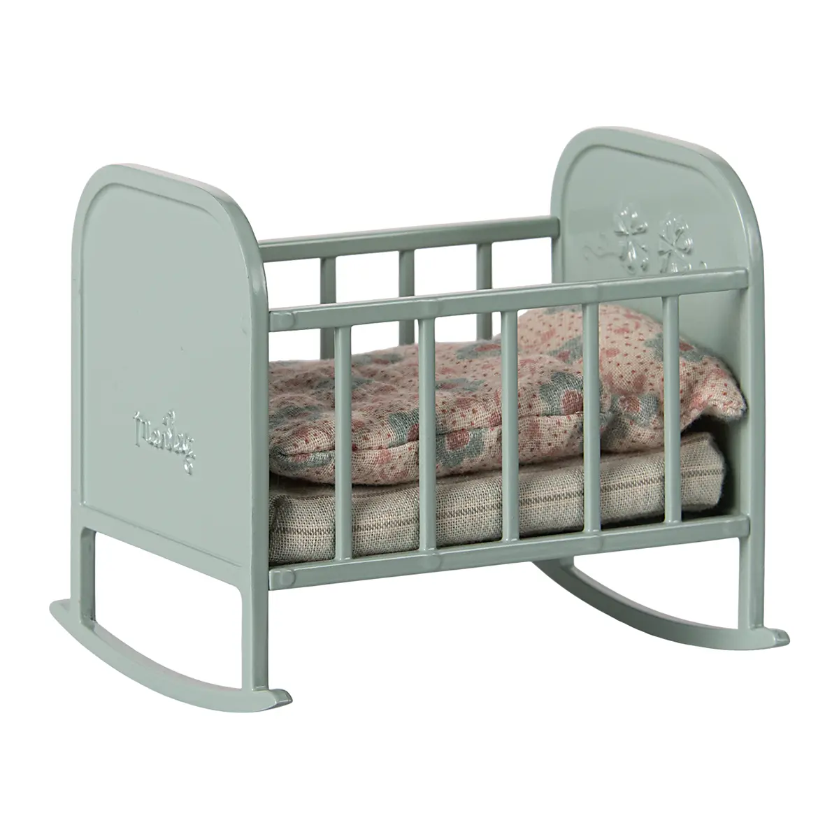 Maileg Puppenhaus Wiege, My, Metall, Blau-Minze