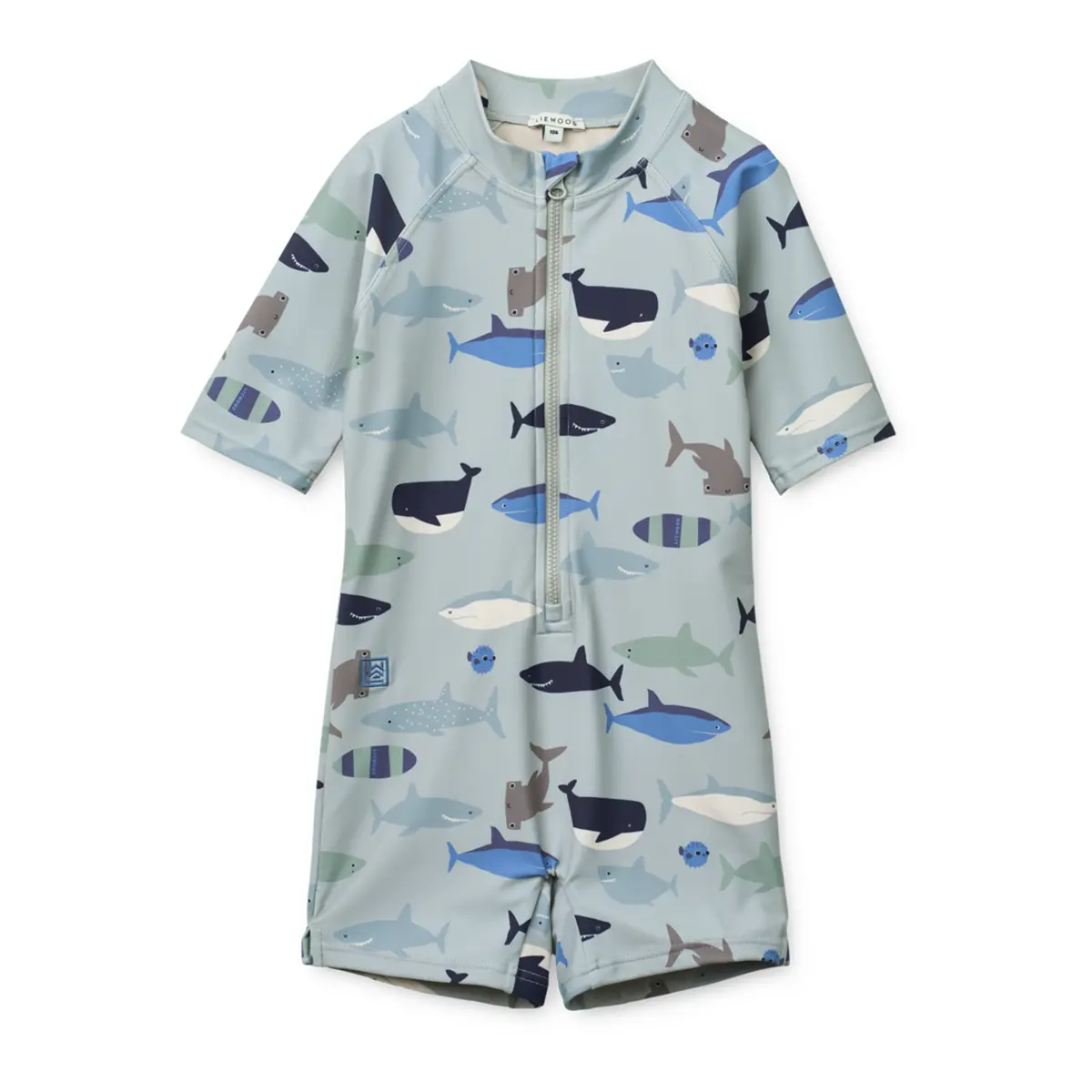 Liewood Max Schwimm-Jumpsuit „Shark / Dove blue“