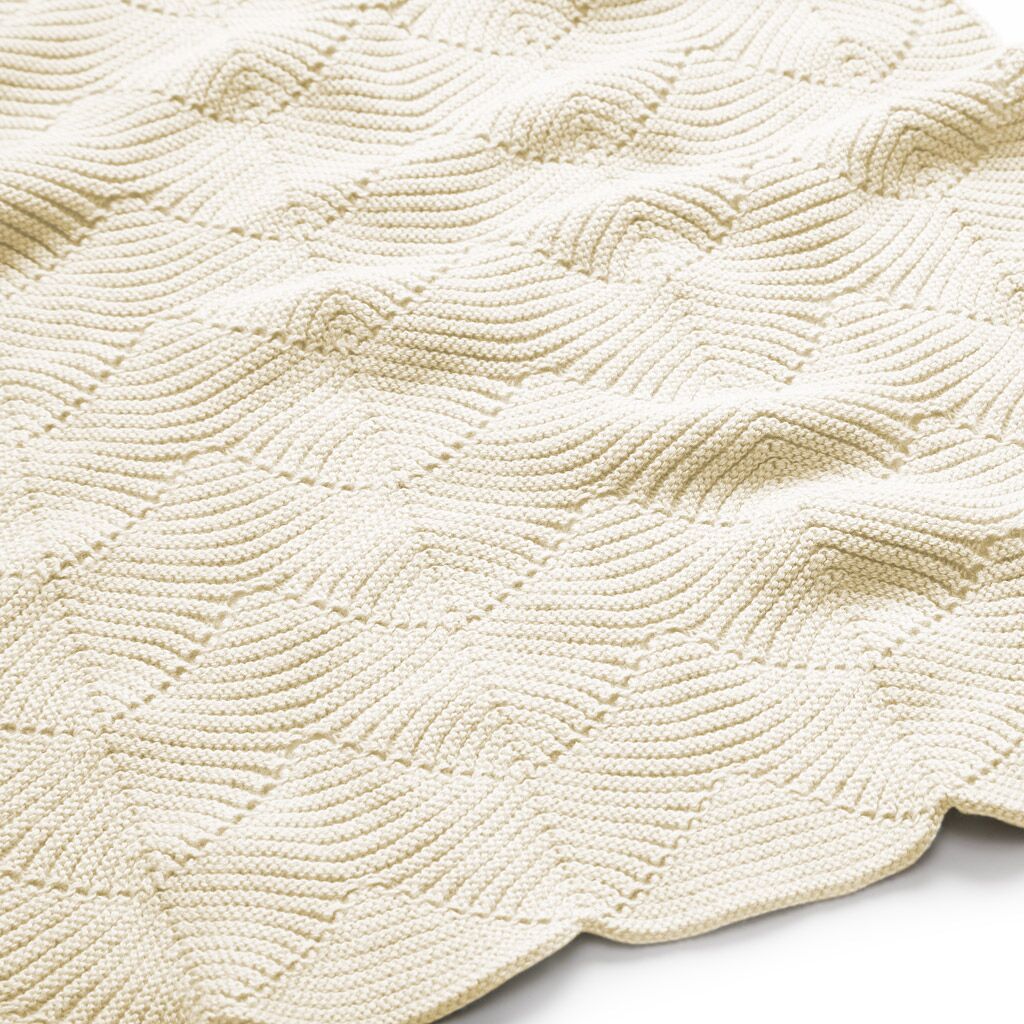 DELISTED Cam Cam Jackobsmuschel-Strickdecke „Natural“, 80x100cm, GOTS – Bild 2