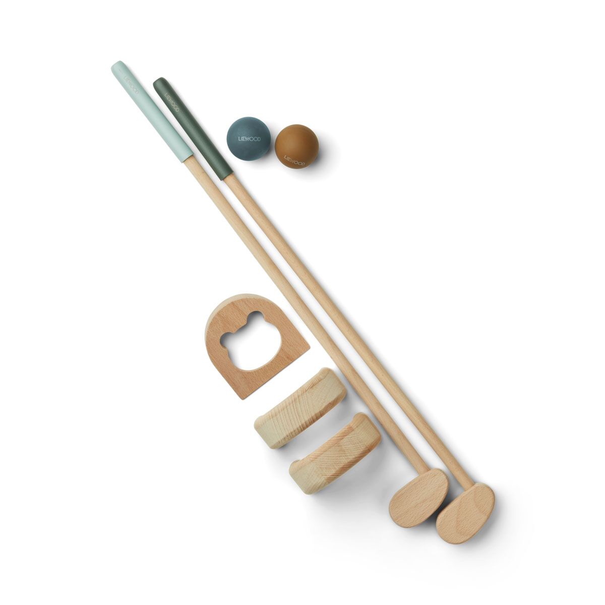 DELISTED Liewood Garten-Golf-Set Mary „Dusty mint / Garden green mix“, Buchenholz – Bild 2
