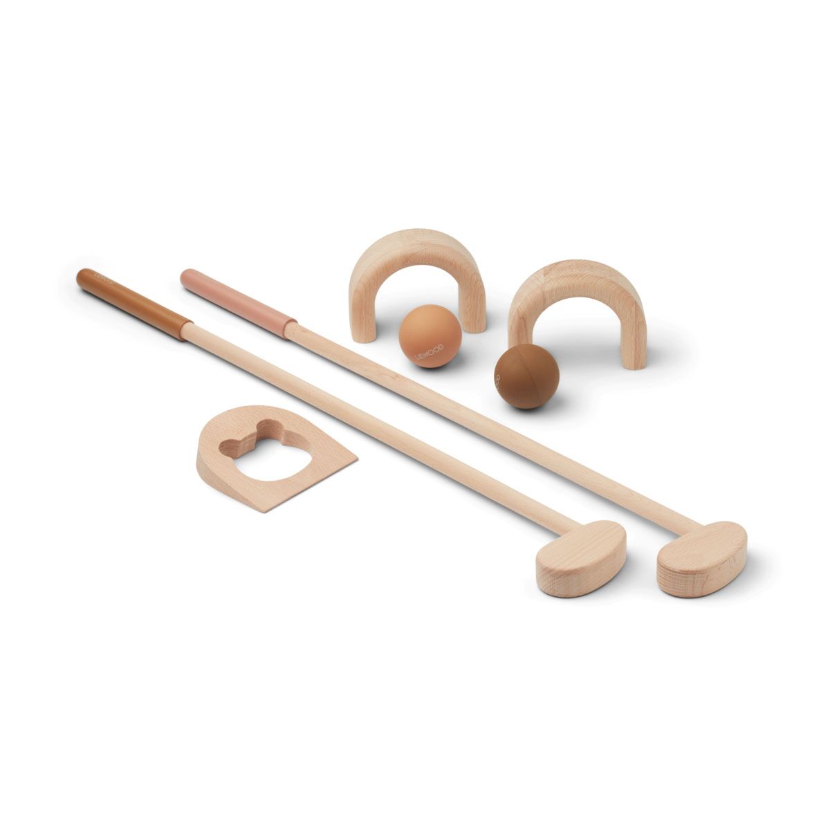 DELISTED Liewood Garten-Golf-Set Mary „Golden caramel / tuscany rose mix“, Buchenholz