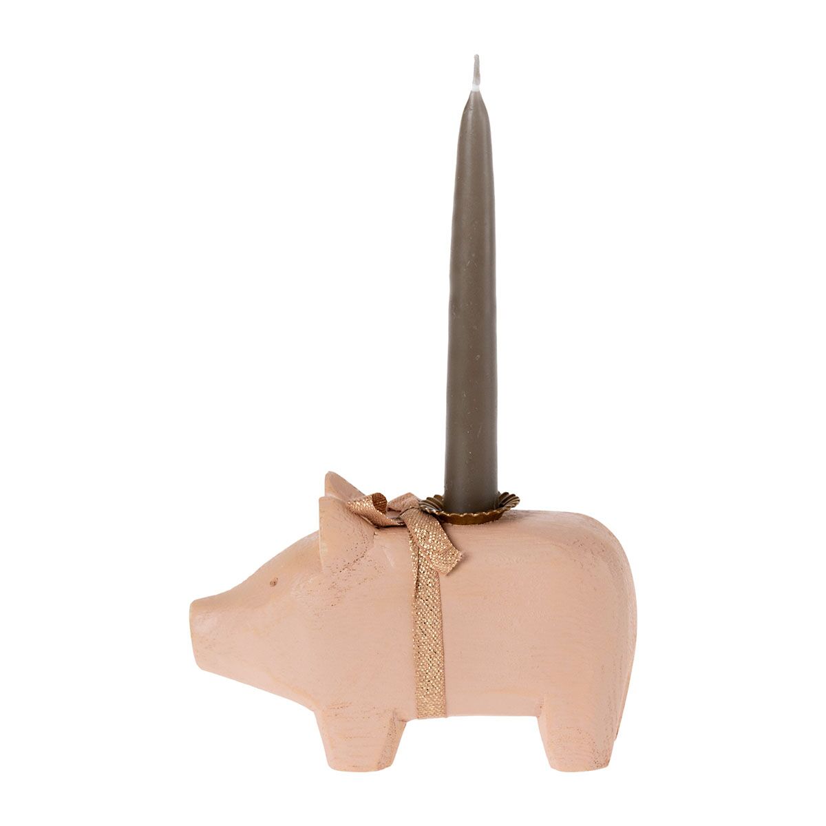 DELISTED Maileg Holzschwein, rosa Kerzenhalter, small, 1-flammig, 10cm – Bild 2