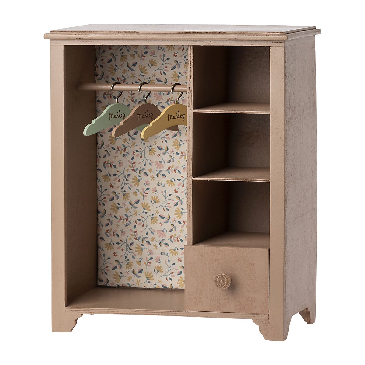 Maileg Miniatur Kleiderschrank aus Holz, powder, 33x28cm