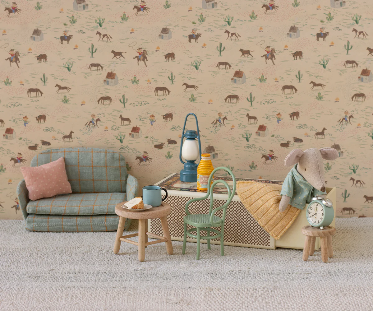 Maileg Puppenhaus Hocker- und Tischset aus Holz für die Mäusefamilie Mood