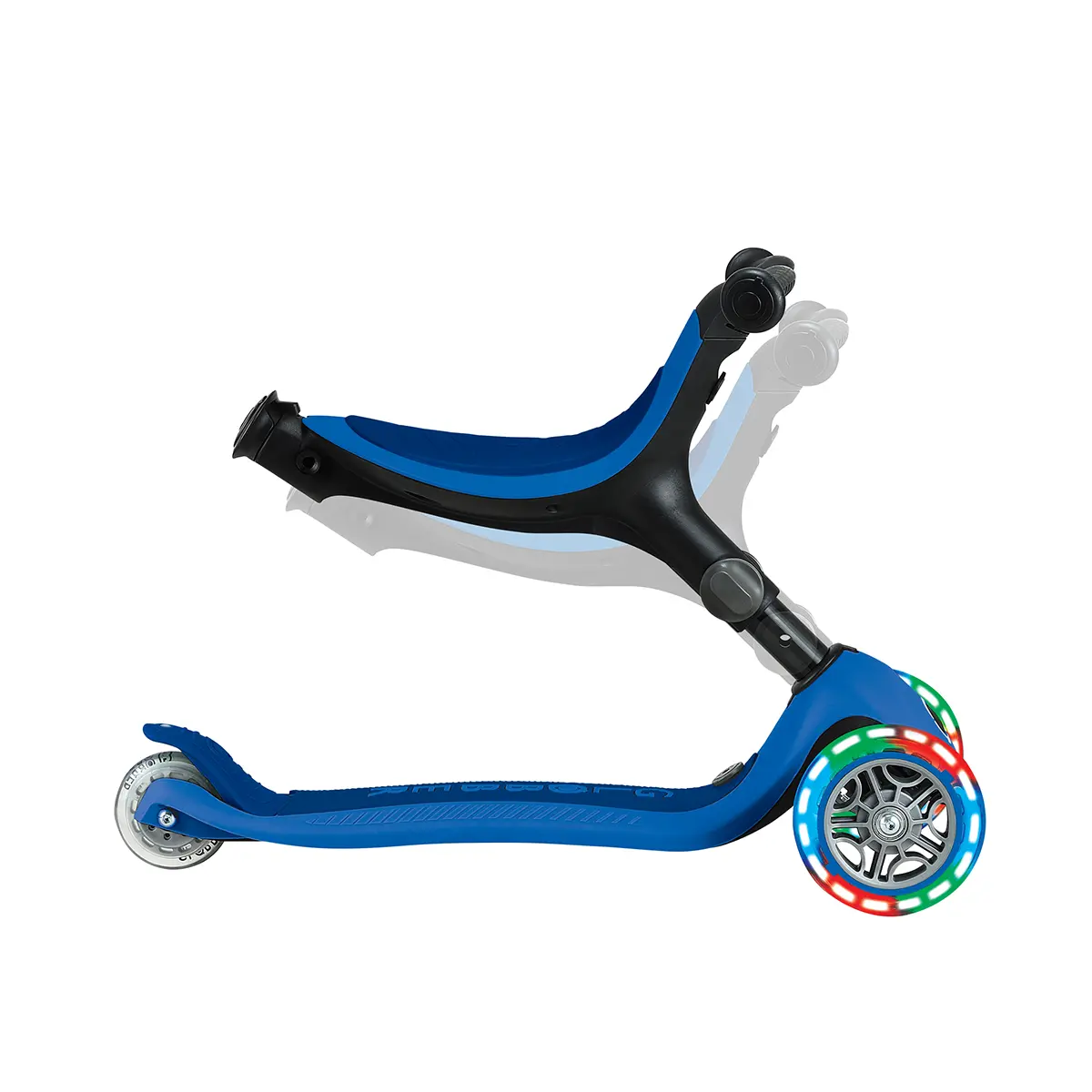 Globber Roller Go-Up Active Lights mit Leuchtrollen – blau-dunkelblau, 15M-3J