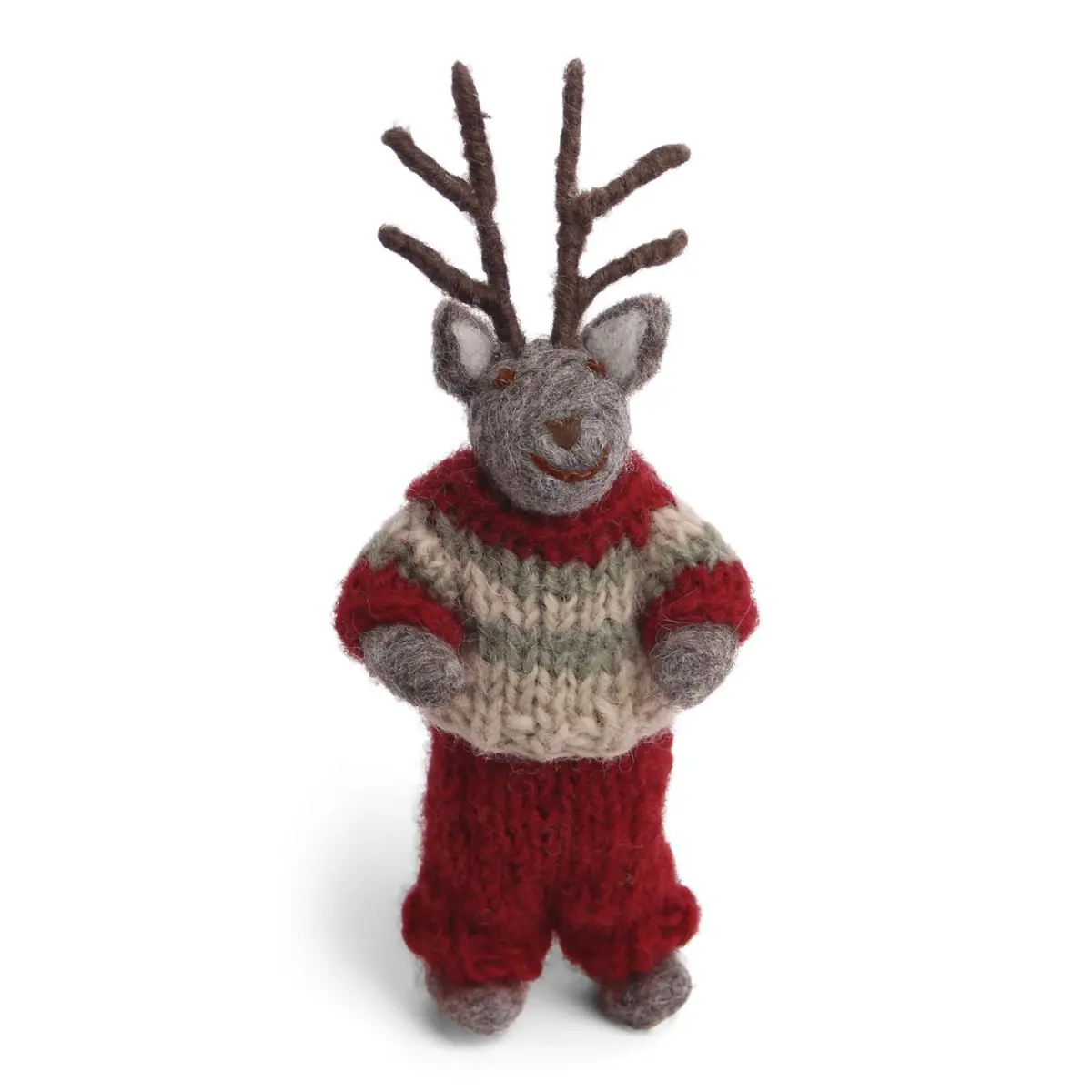 Gry & Sif Rentier „grau / Hose und Pullover“ 15cm