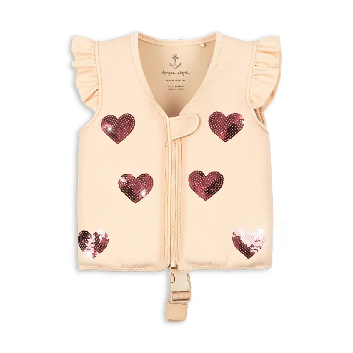 Konges Sløjd Kinder-Schwimmweste „Herzen / Ecru“