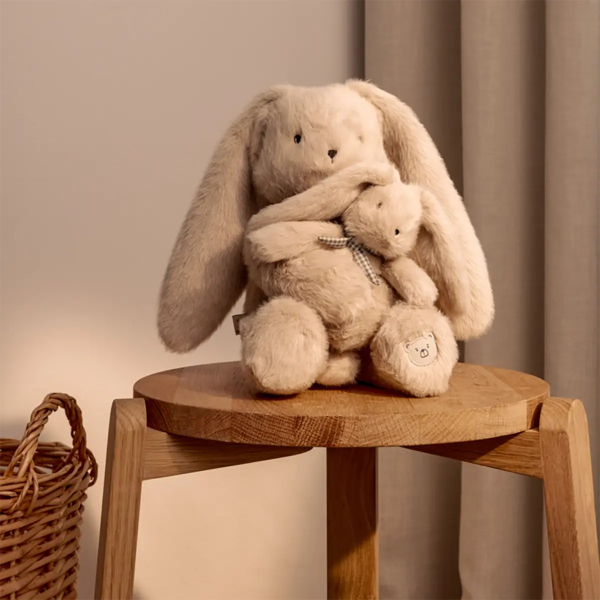 Liewood Kuschelhasen-Set Berto „Mommy & Me / Nebelgrau“ 23cm