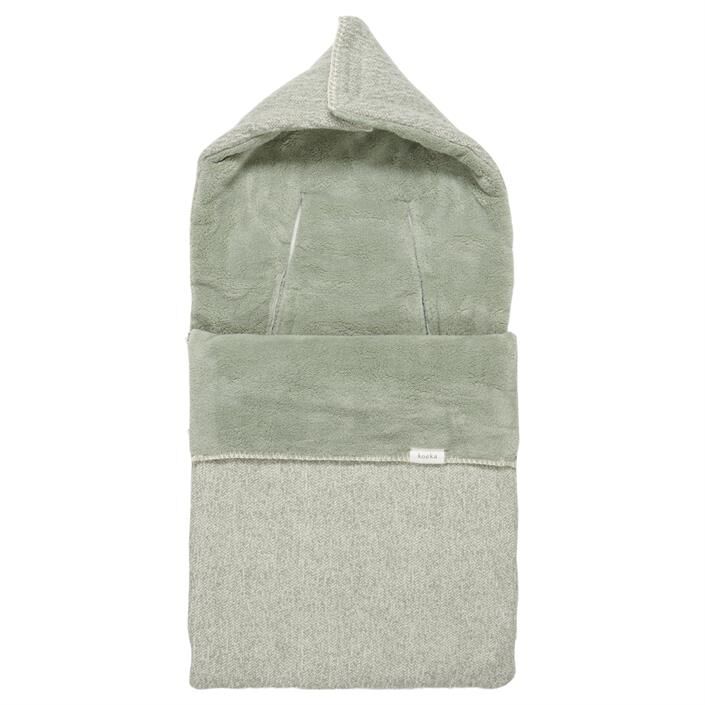koeka Fußsack Vigo Teddy shadow green : leaf für Babyschalen 1