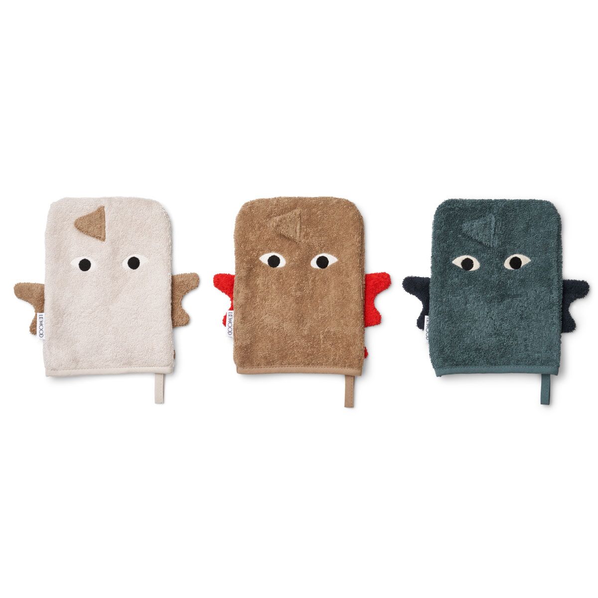 Liewood Sylvester Waschlappen „Dragon multi mix“, 3er-Set