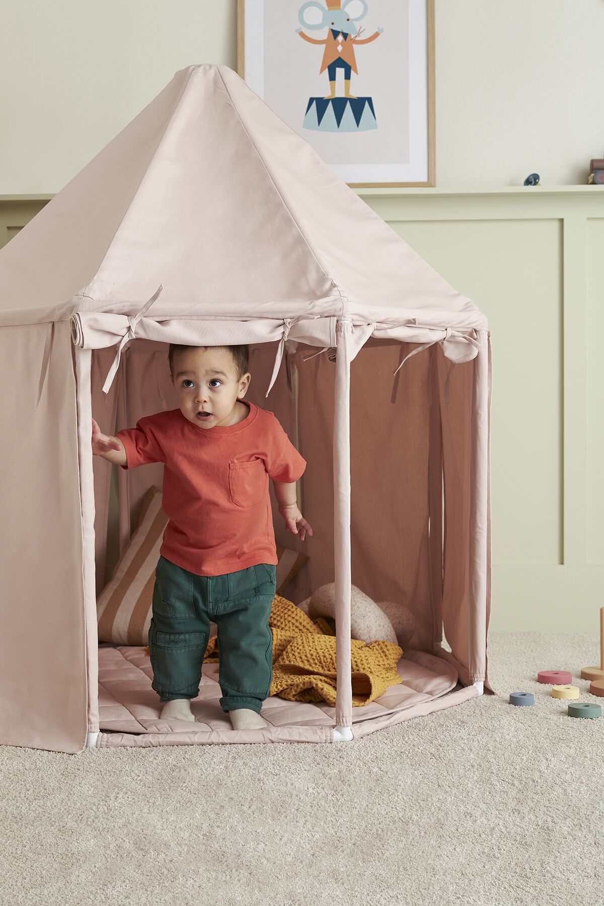 Kids Concept Pavillon Zelt „hellrosa“, ø122cm, H142cm – Bild 3