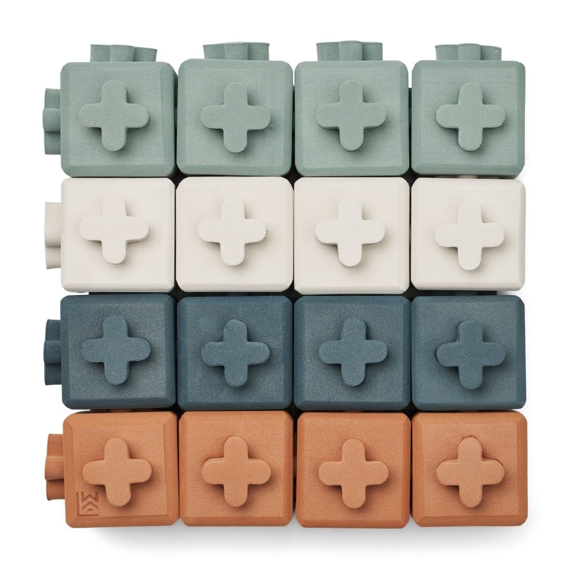 Liewood Würfel-Bausteine Pierce „Whale blue multi mix“, 16-teilig