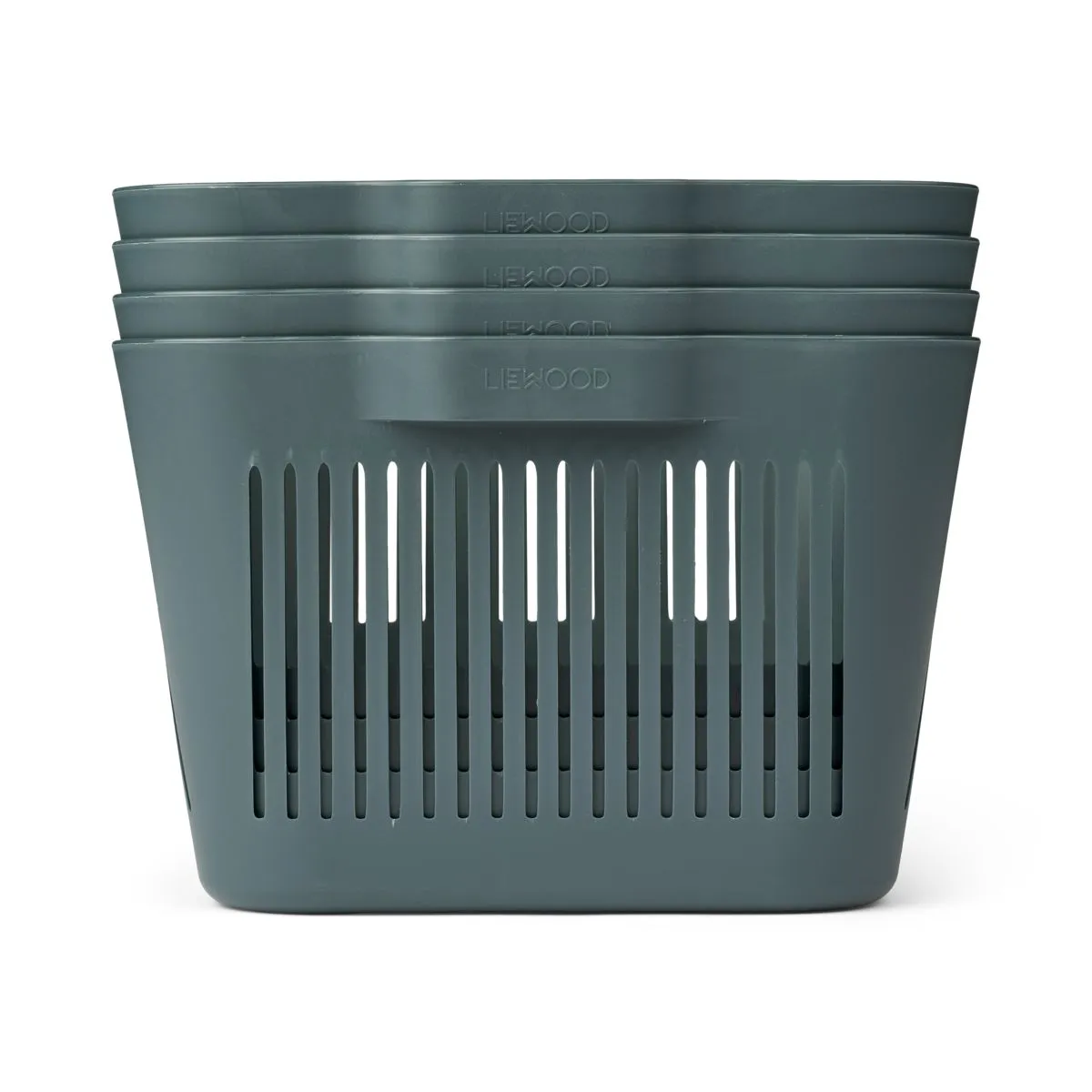 Liewood Kunststoffkorb-Set Makeeva „Whale blue“, Small, 4-teilig