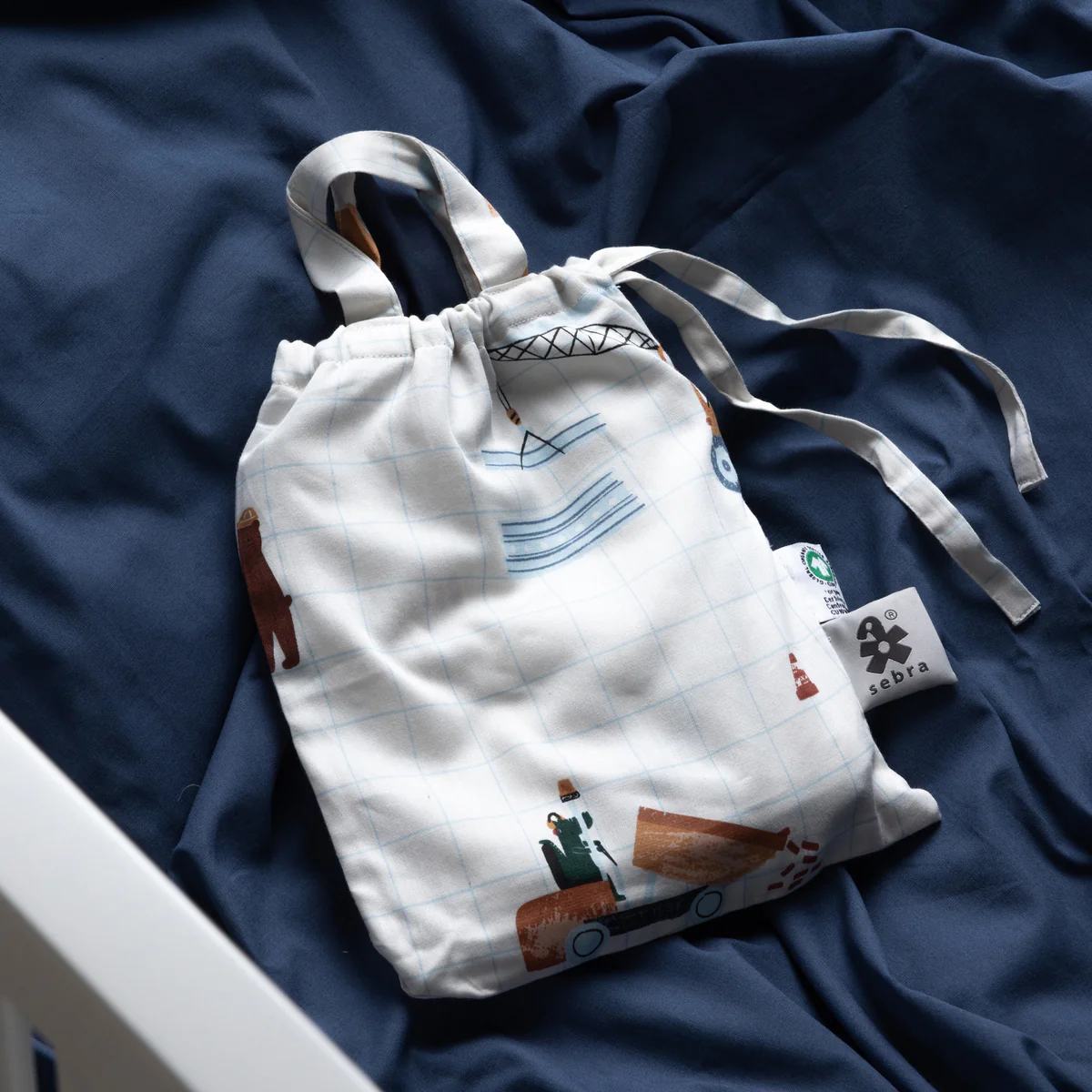 Sebra Baby-Bettwäsche „Busy Builders“, 100x70cm / 45x40cm